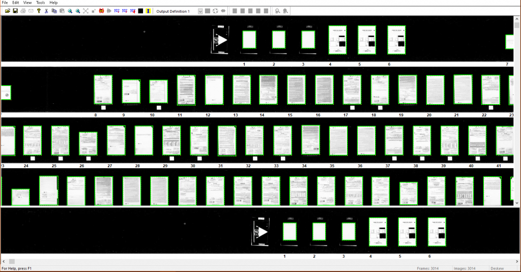 frame detection - microfilm to digital