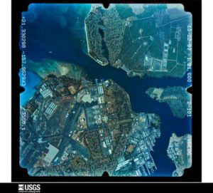 Aerial photo of Pearl Harbor